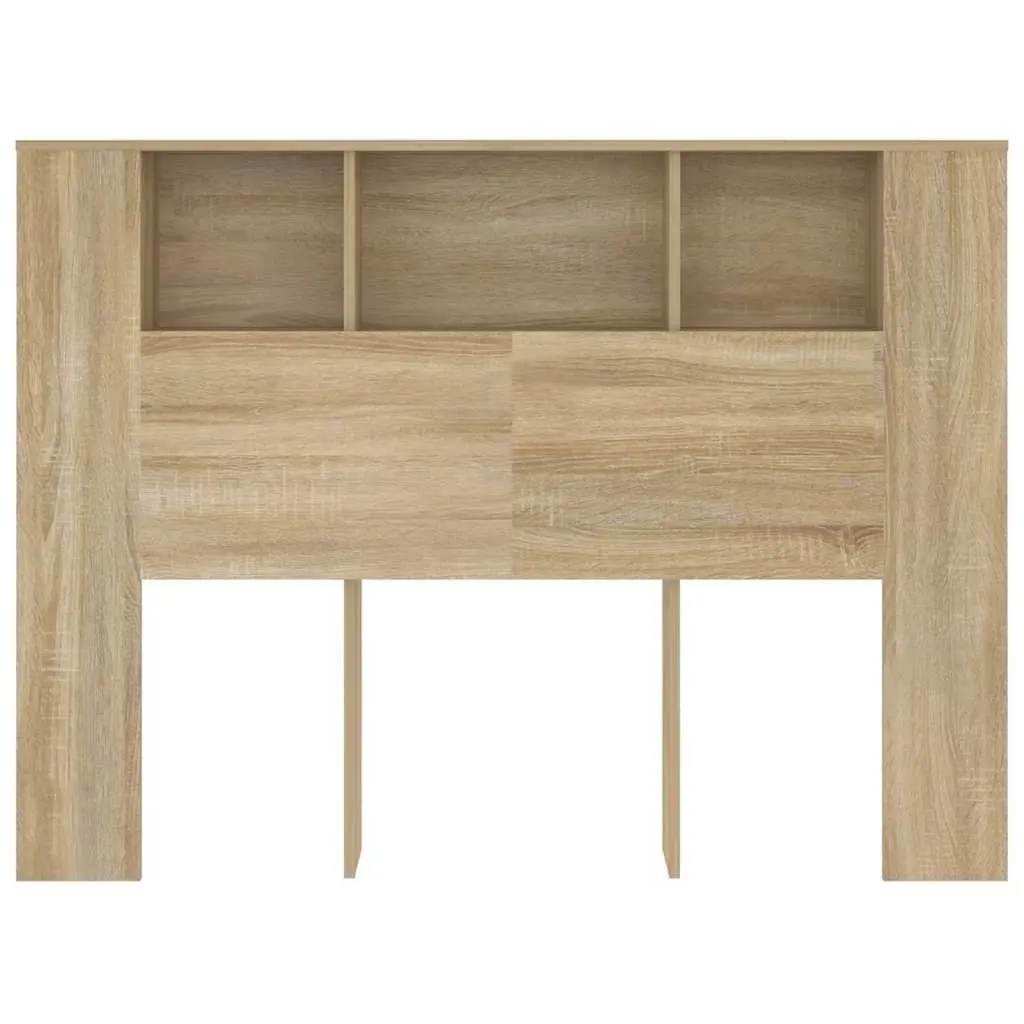 Headboard Cabinet Wall-Mounted Storage Bookcase 140cm Brown Oak