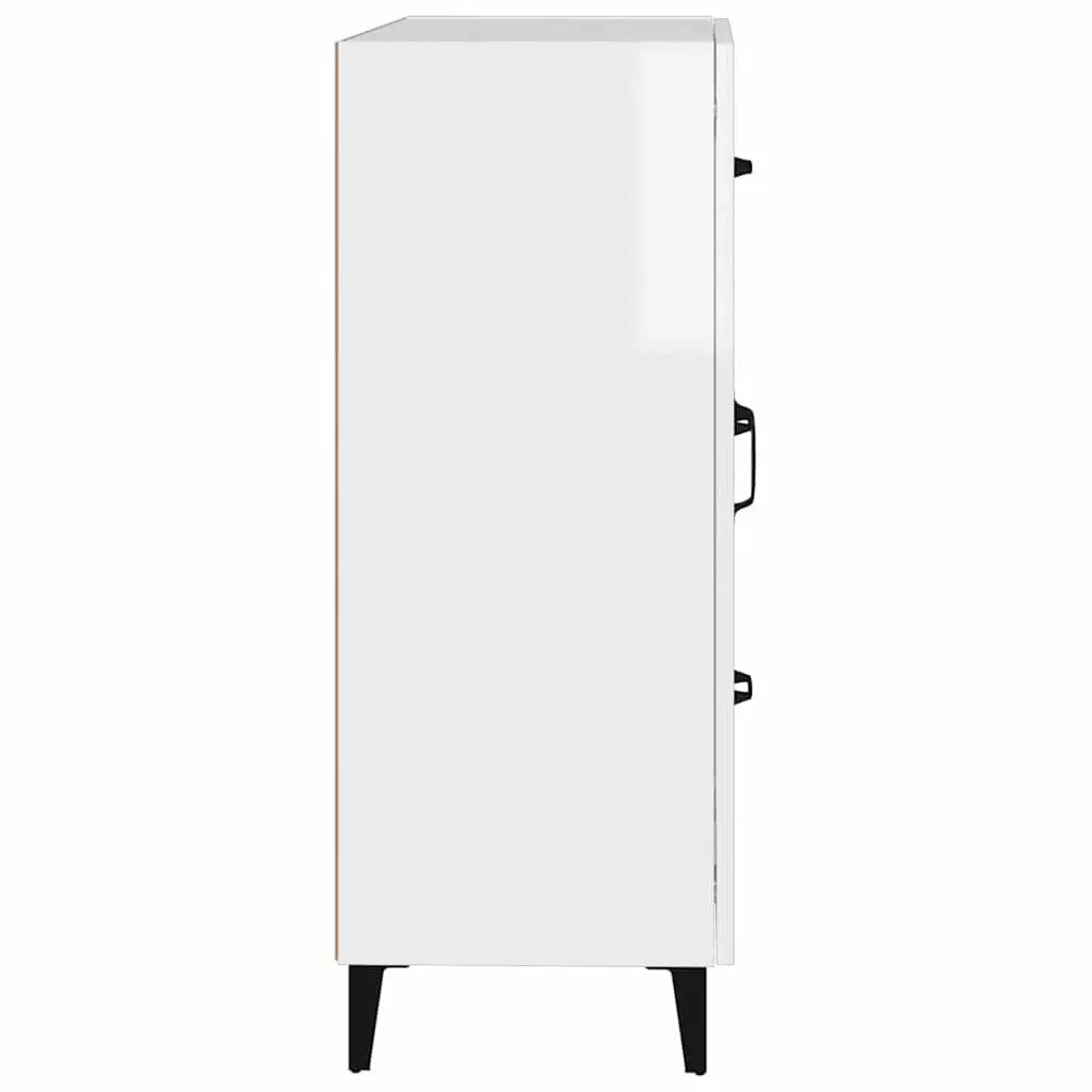 Sideboard High Gloss White Storage Cabinet Engineered Wood 69.5x34x90 cm