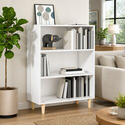 White Sideboard Cabinet Storage Furniture with Shelves for Living Room Hallway