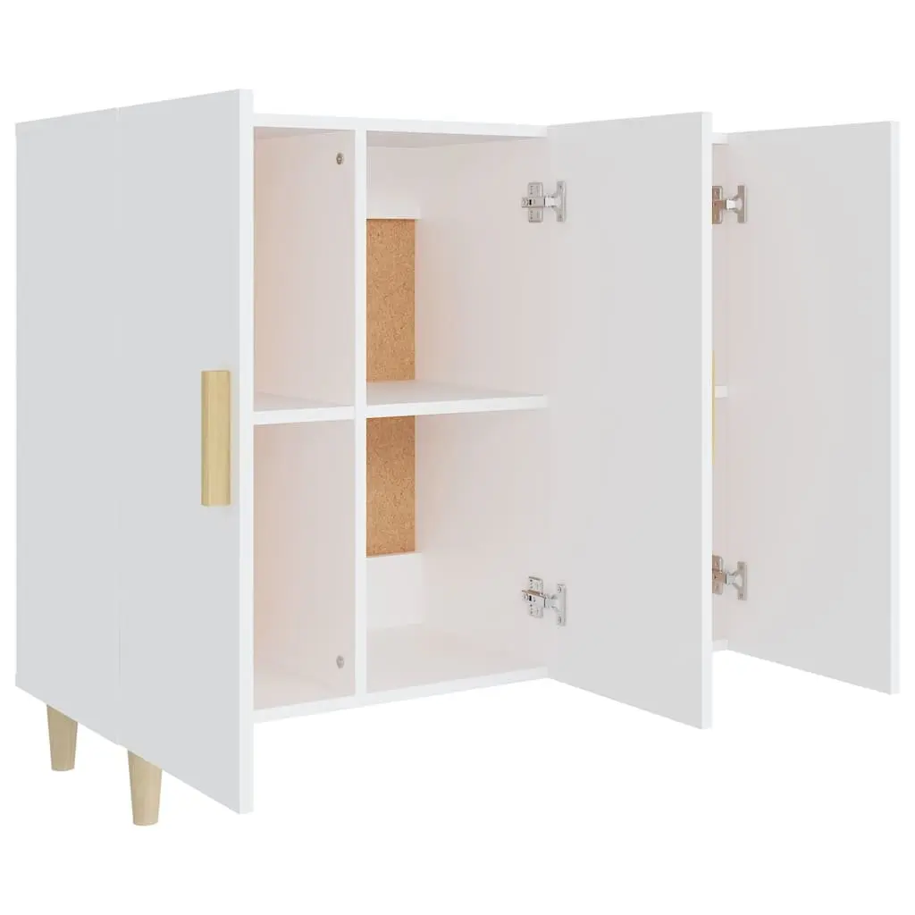 Sideboard Storage Cabinet 90x34x80 cm White with 3 Doors