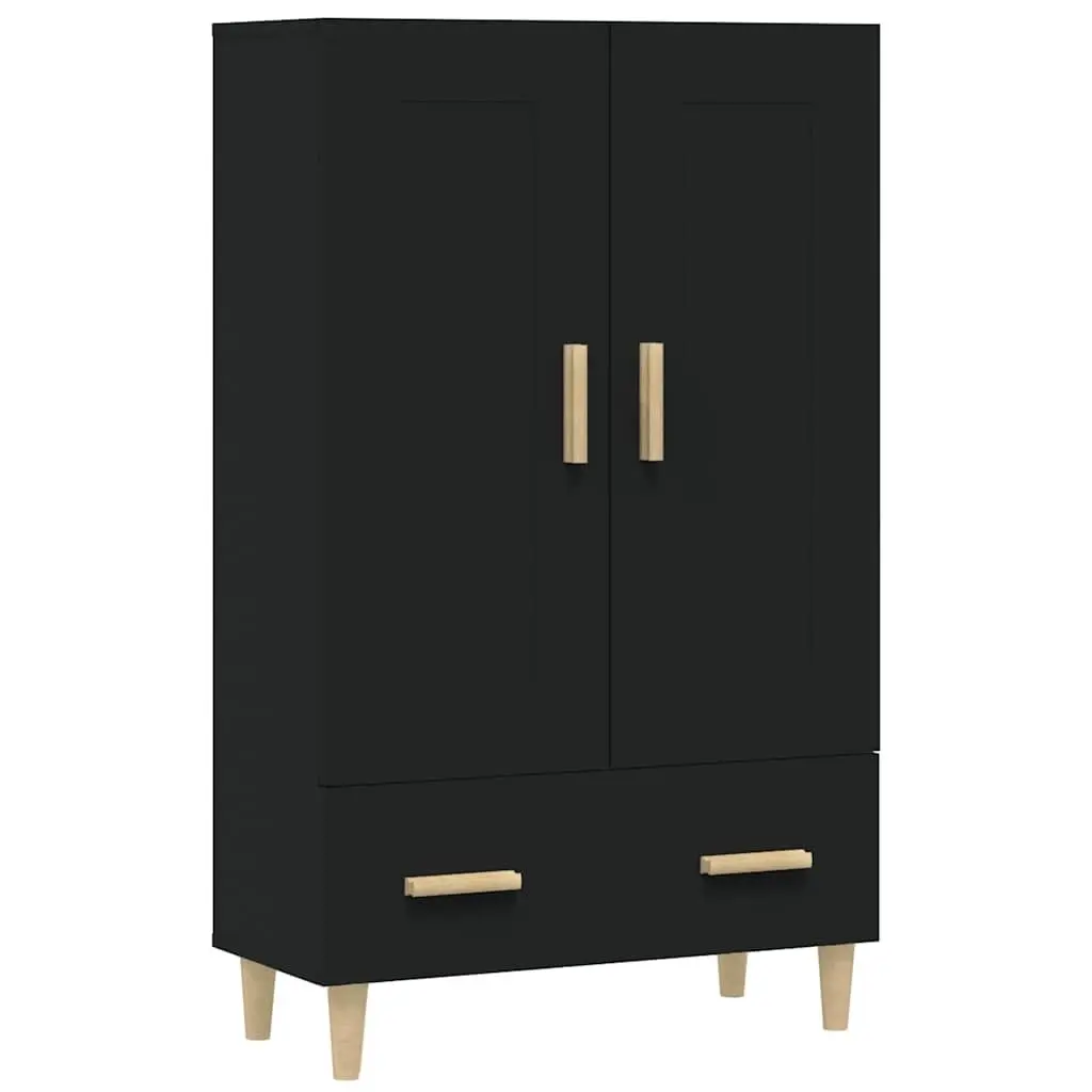 Sideboard Highboard Storage Cabinet Engineered Wood Black 70x31x115cm