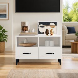 TV Cabinet High Gloss White Media Unit Living Room Entertainment Storage Drawers