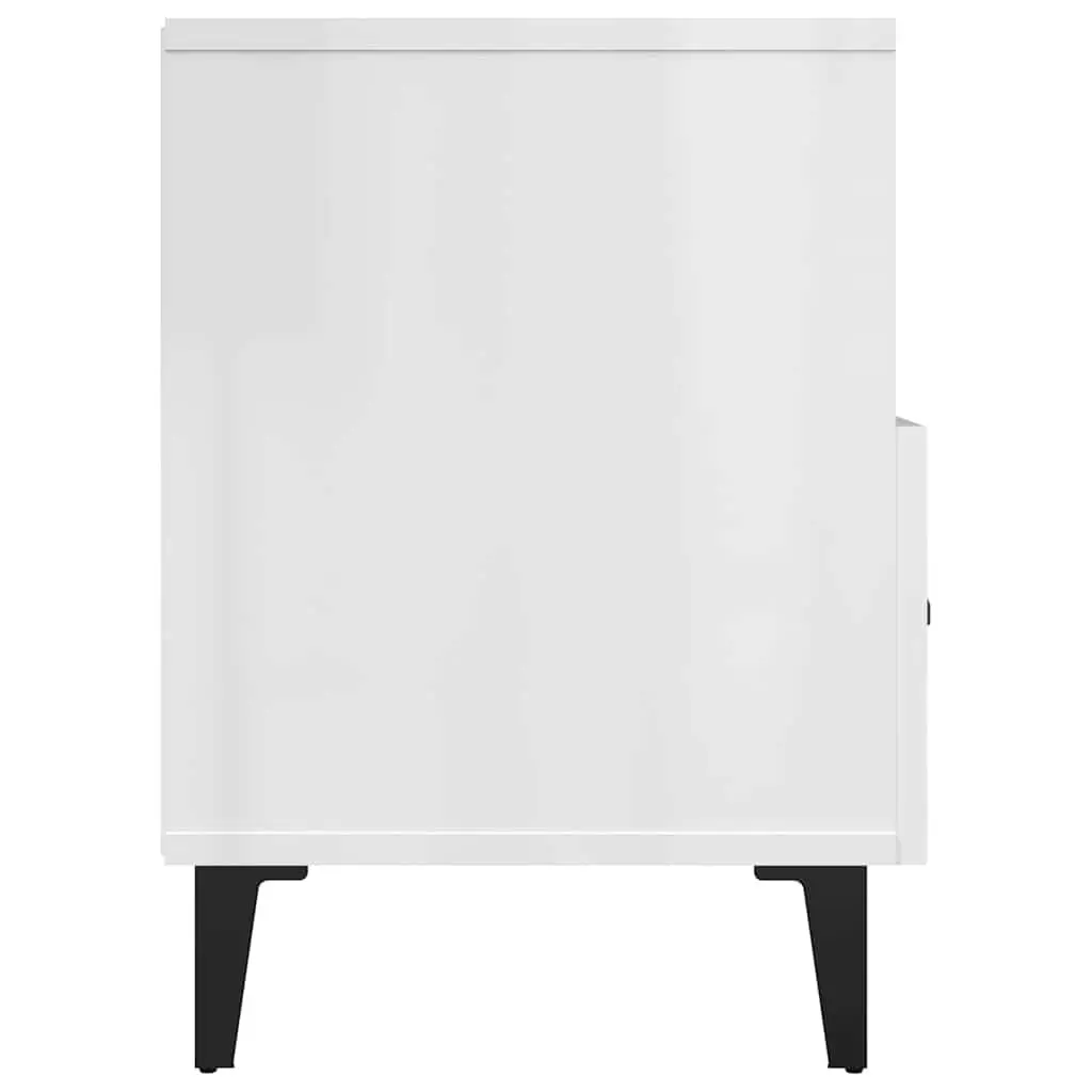 TV Cabinet High Gloss White Media Unit Engineered Wood Storage Drawers 80 x 36 x 50 cm