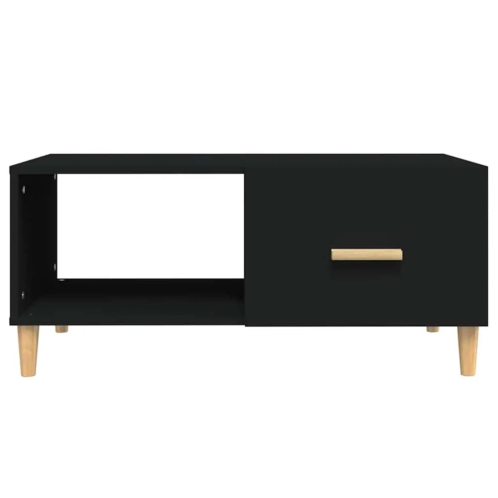 Coffee Table Black Storage Compartments Engineered Wood Modern Accent Furniture