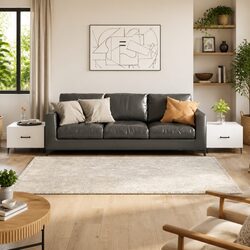 Coffee Table with Metal Legs 2 Pcs White 50x50x40 cm Side Accent Storage