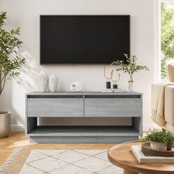 TV Cabinet Grey Sonoma Engineered Wood Living Room Media Storage Lowboard