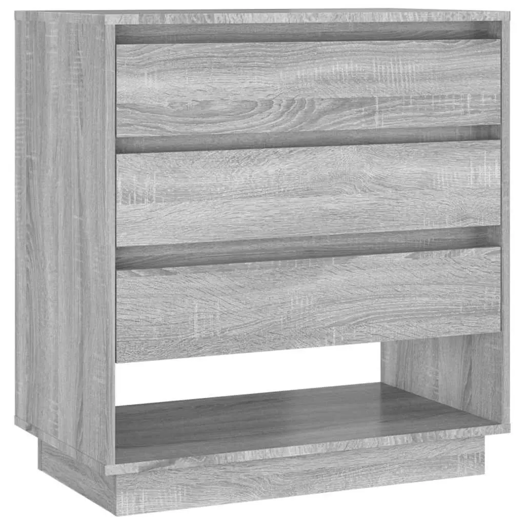 Sideboard Grey Sonoma Storage Cabinet with 3 Drawers and 1 Compartment