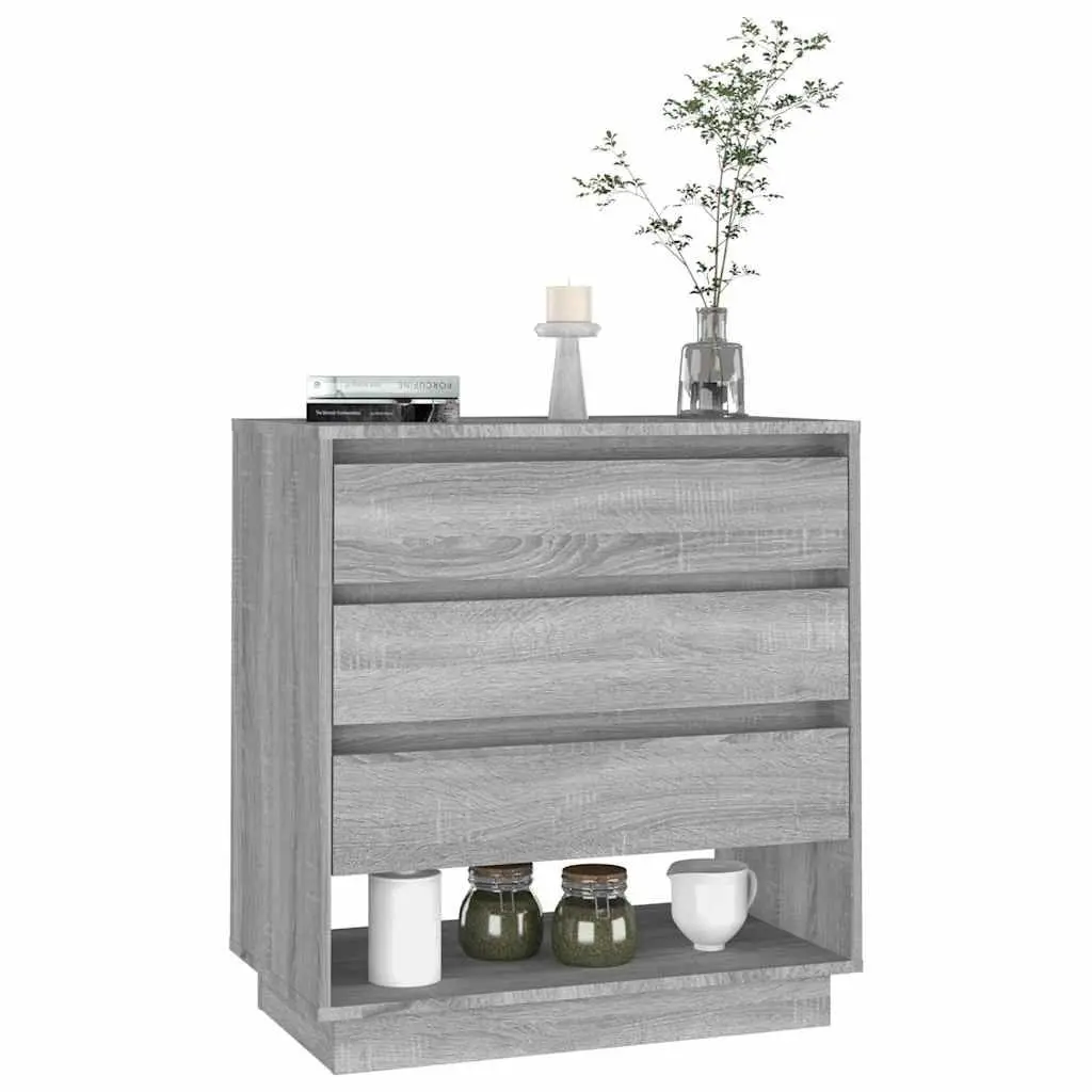 Sideboard Grey Sonoma Storage Cabinet with 3 Drawers and 1 Compartment