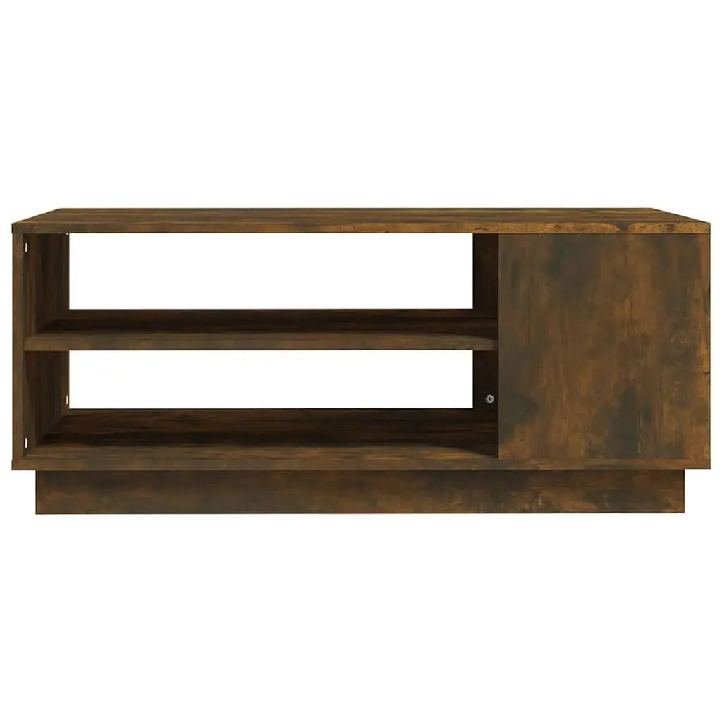 Coffee Table Modern Design Storage Shelves Brown Living Room Accent Furniture