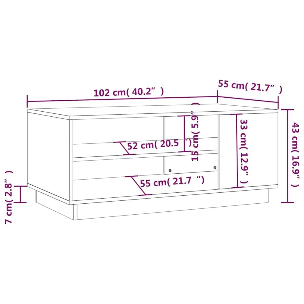 Coffee Table Modern Design Brown Storage Shelves Living Room Accent Furniture
