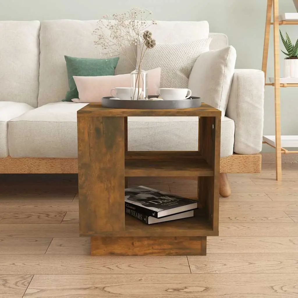 Coffee Table Modern with 2 Shelves Brown Engineered Wood
