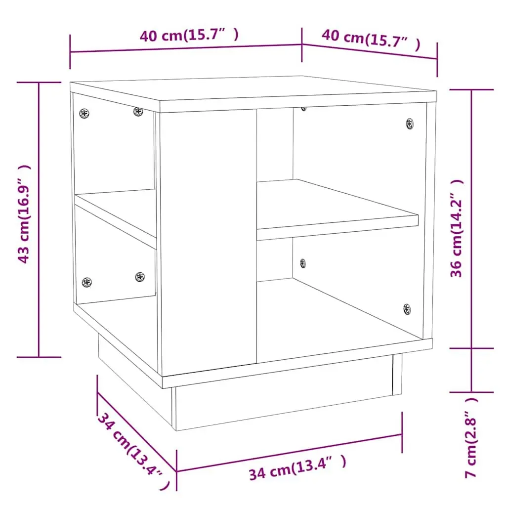 Coffee Table Modern with 2 Shelves Brown Engineered Wood