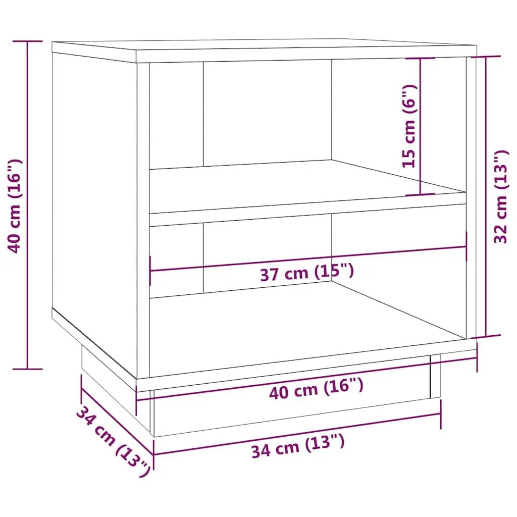 Wooden Bedside Cabinet Brown Compact Storage Organizer for Bedroom