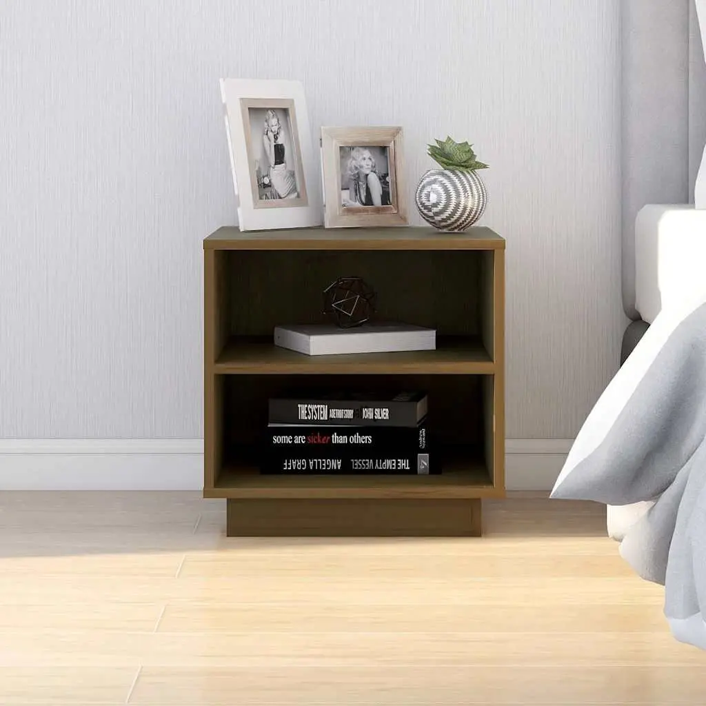 Bedside Tables Solid Pinewood Storage 40x34x40 cm Brown 2 Piece