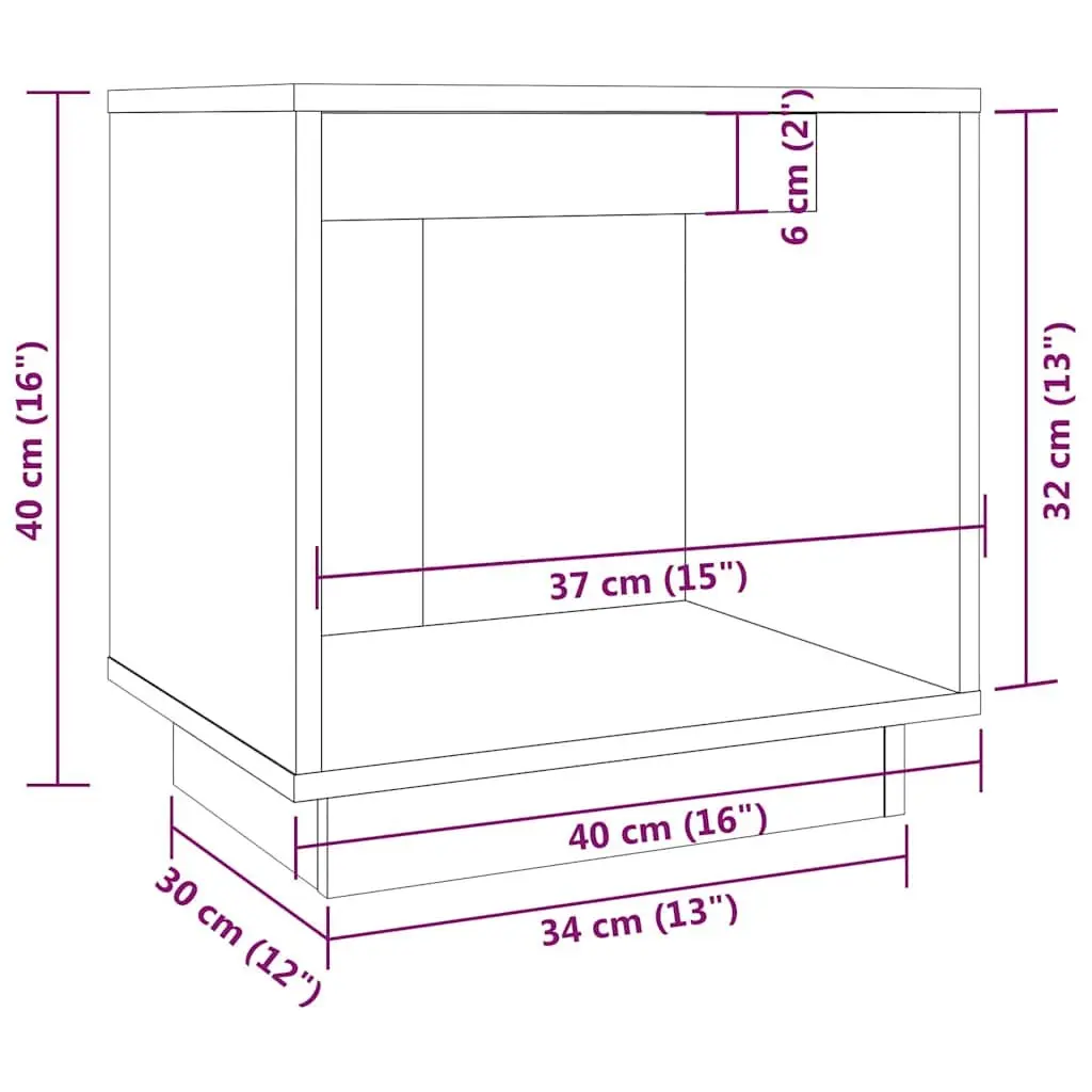Bedside Cabinets 2 pcs Storage Side Tables 40x30x40 cm White Solid Pinewood