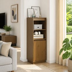 Highboard Solid Wood Storage Cabinet Brown Sideboard Cupboard Shelves Organiser