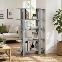 Book Cabinet Room Divider Grey Sonoma Shelving Unit Storage Organiser