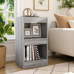 Book Cabinet Room Divider Grey Shelving Storage Display Organiser Bookcase