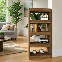 Book Cabinet Room Divider Brown Oak 60x30x135 cm Engineered Wood Shelving