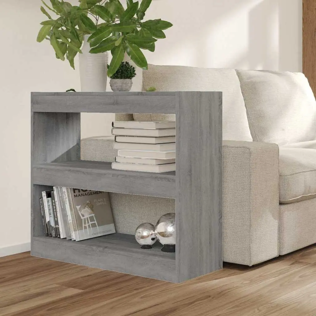 Book Cabinet Room Divider Grey Shelving Unit Storage Bookcase 80x30x72cm