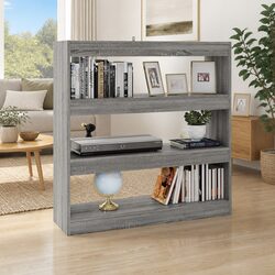 Book Cabinet Room Divider Grey Sonoma Open Shelving Unit Storage Organiser