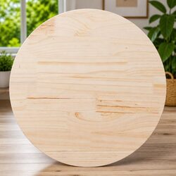 Round Solid Wood Table Top Ø80cm x 2.5cm Brown Dining Coffee Indoor Furniture
