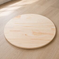 Round Solid Wood Table Top Ø80cm x 2.5cm Brown Dining Coffee Indoor Furniture