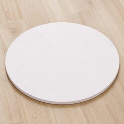 Round Table Top White Solid Wood Pine Indoor Dining Coffee Tabletop Ø60cm