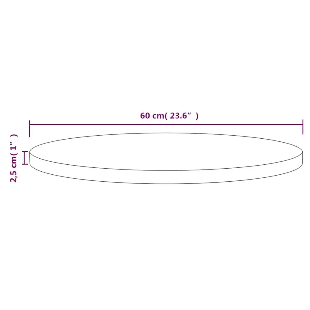 Round Table Top Solid Pinewood Indoor Ø60cm White