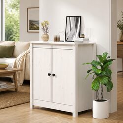 White Wooden Sideboard Storage Cabinet Buffet Cupboard Living Room Furniture