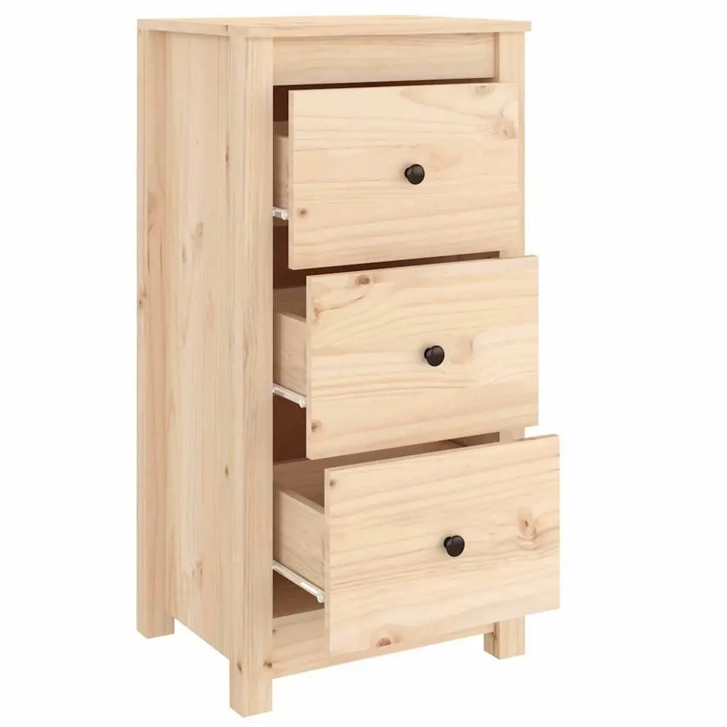 Solid Wood Pine Sideboard Cabinet Storage Furniture 40x35x80 cm Brown