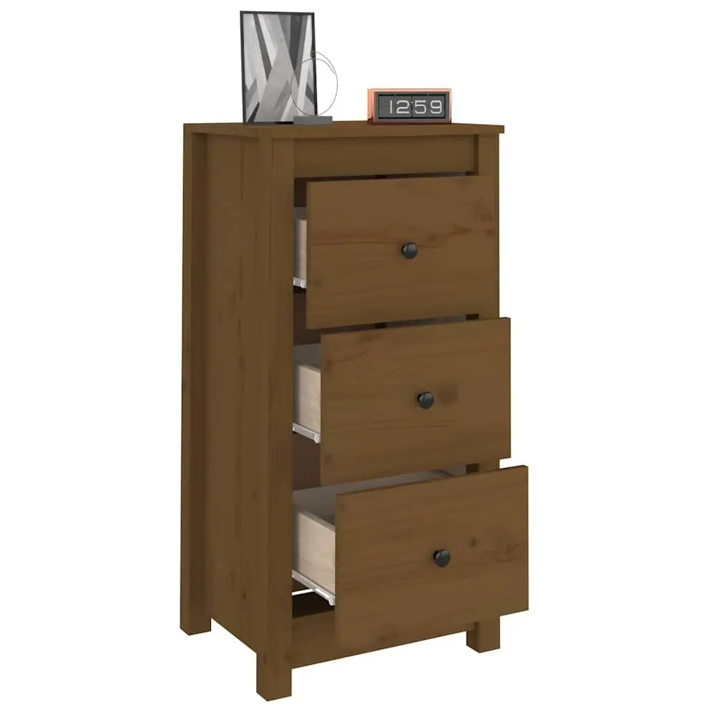 Sideboard Cabinet Solid Pine Wood Storage 40x35x80 cm Brown 2 Piece