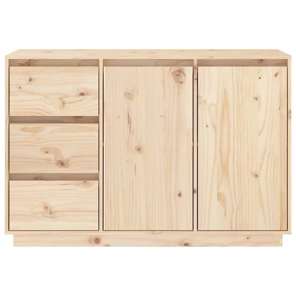 Solid Wood Pine Sideboard Brown Storage Cabinet 2 Doors 3 Drawers