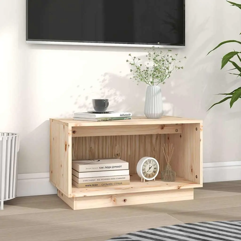 TV Cabinet Solid Pine Wood Storage Unit 60x35x35 cm Brown