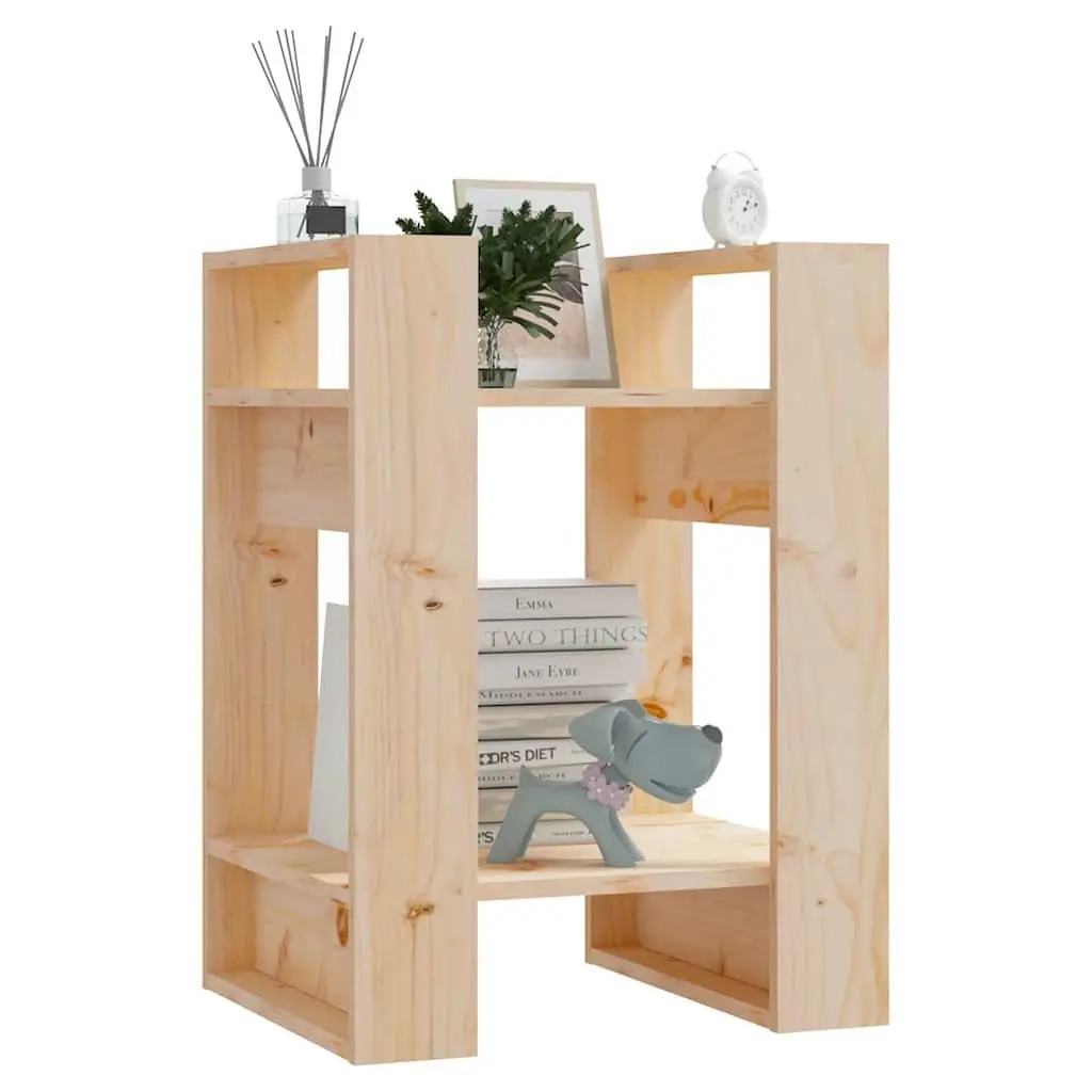 Solid Wood Pine Book Cabinet Room Divider 41x35x57cm Brown
