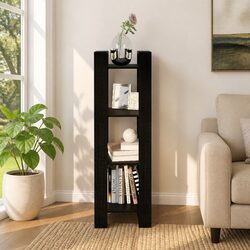 Book Cabinet Room Divider Black Solid Pine Wood Bookshelf Storage Shelving Unit