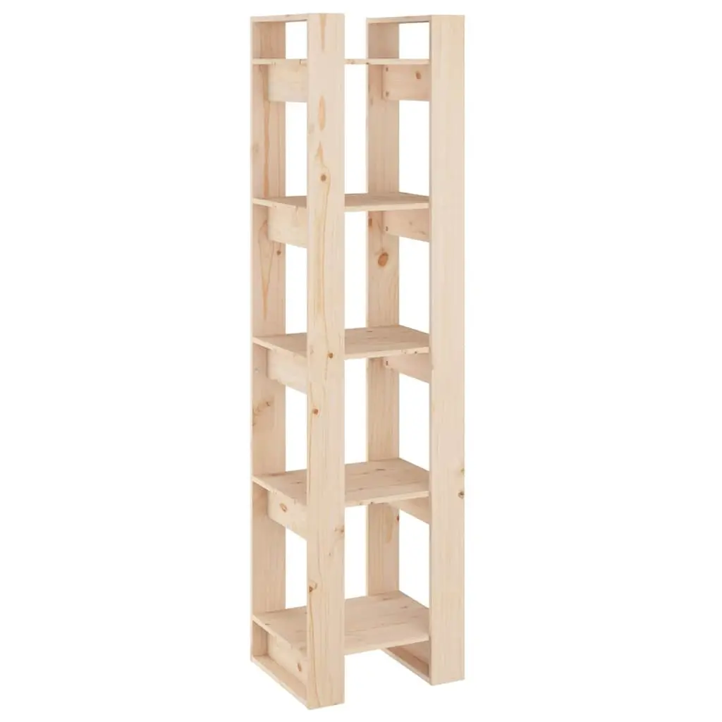 Book Cabinet Room Divider Solid Pinewood 41x35x160cm Brown