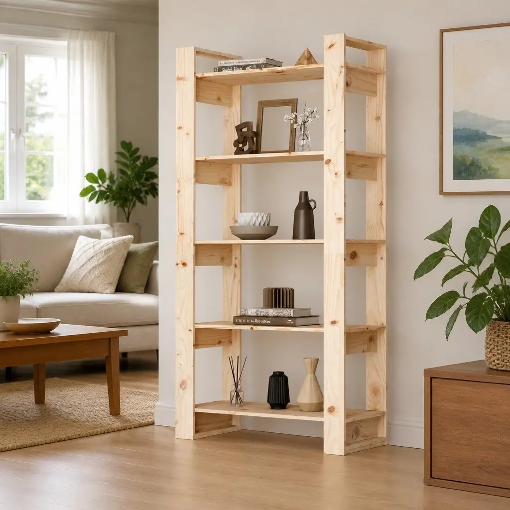Solid Wood Book Cabinet Room Divider Bookshelf Organizer Brown 80cm x 35cm x 160cm