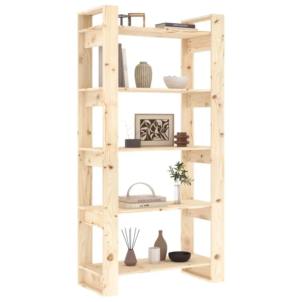 Solid Wood Book Cabinet Room Divider Bookshelf Organizer Brown 80cm x 35cm x 160cm