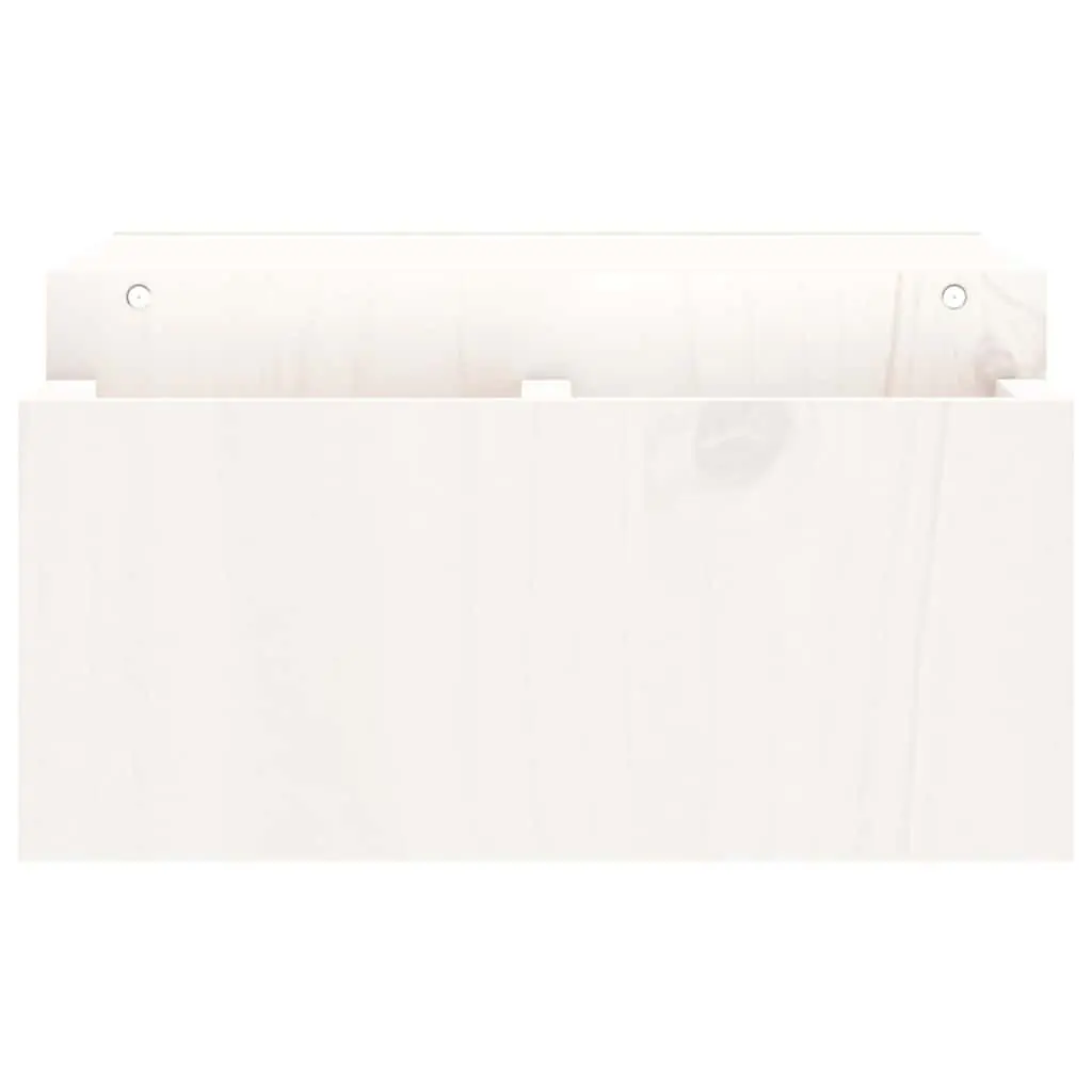 Monitor Stand White 70x27.5x15 cm Solid Pine Wood Computer Riser with Storage