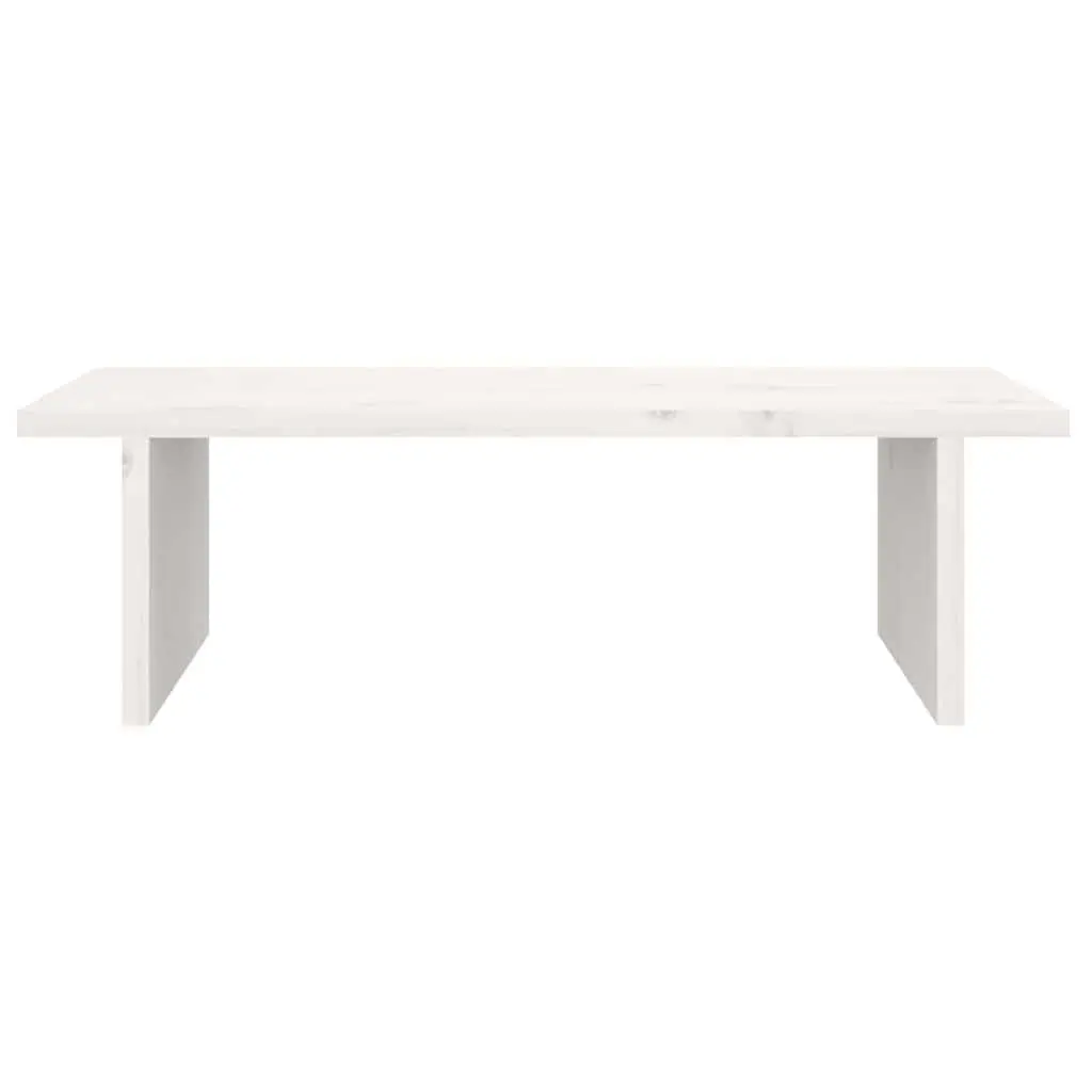 Monitor Stand Solid Pine Wood White Computer Riser Desk Organizer Storage