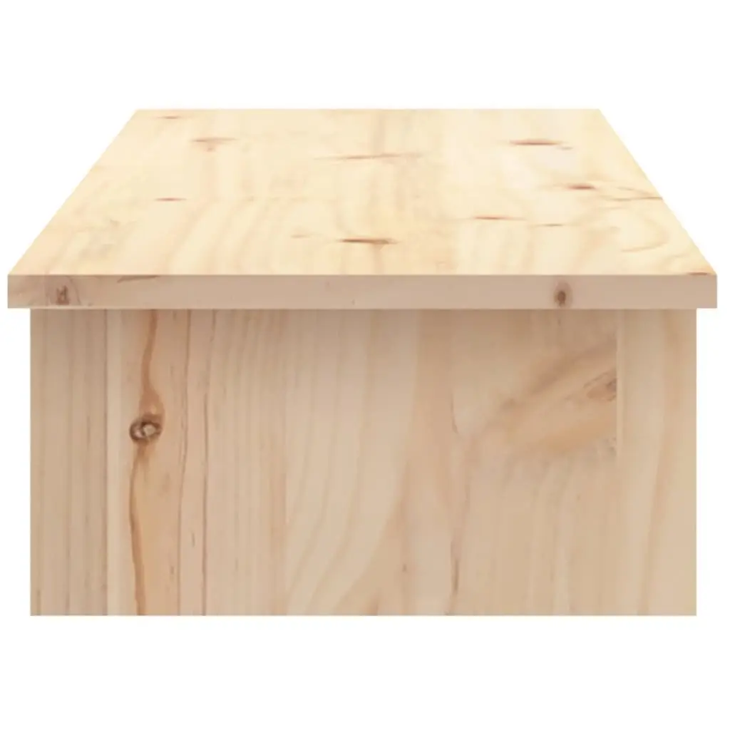 Monitor Stand Solid Wood Pine Computer Riser 100x27x15cm Brown