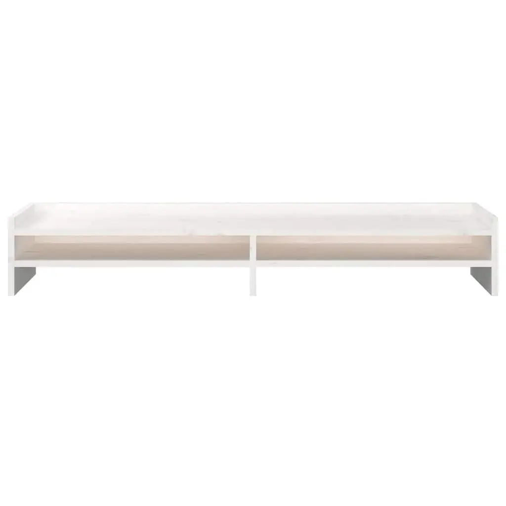 Monitor Stand Solid Pine Wood White 100x24x16cm Desktop Riser for Computer Keyboard