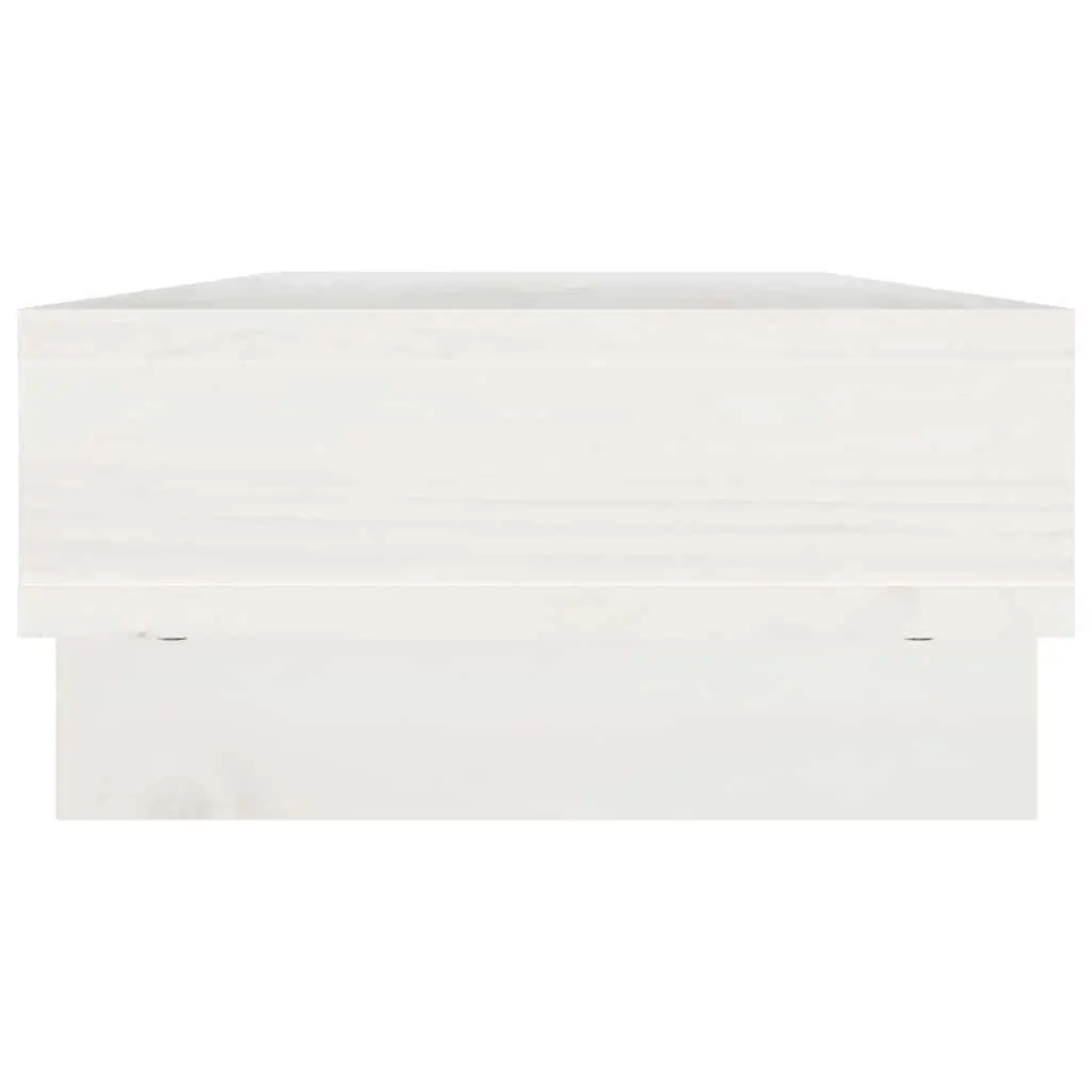 Monitor Stand White 60x27x14 cm Computer Riser Wooden Desk Organiser Storage