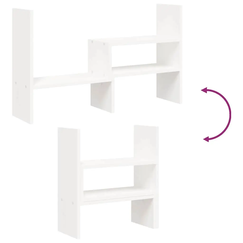Monitor Stand Adjustable Solid Wood Pine White Desk Riser