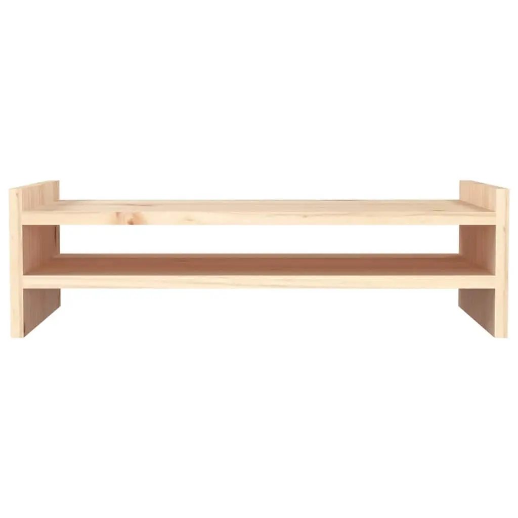 Monitor Stand Solid Wood Pine Ergonomic Height 50x27x15 cm Brown