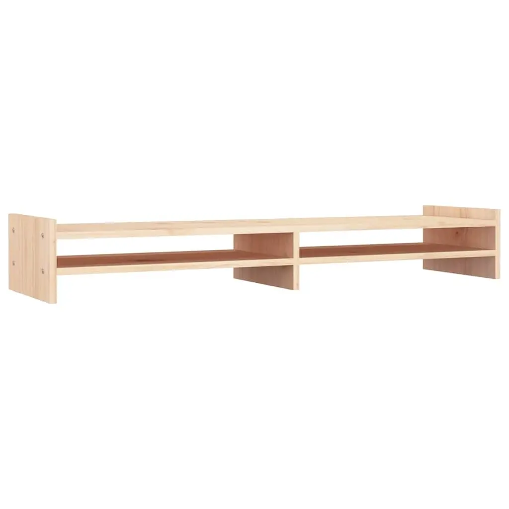 Monitor Stand 100x27x15cm Solid Pine Wood Riser Desk Storage Computer Display