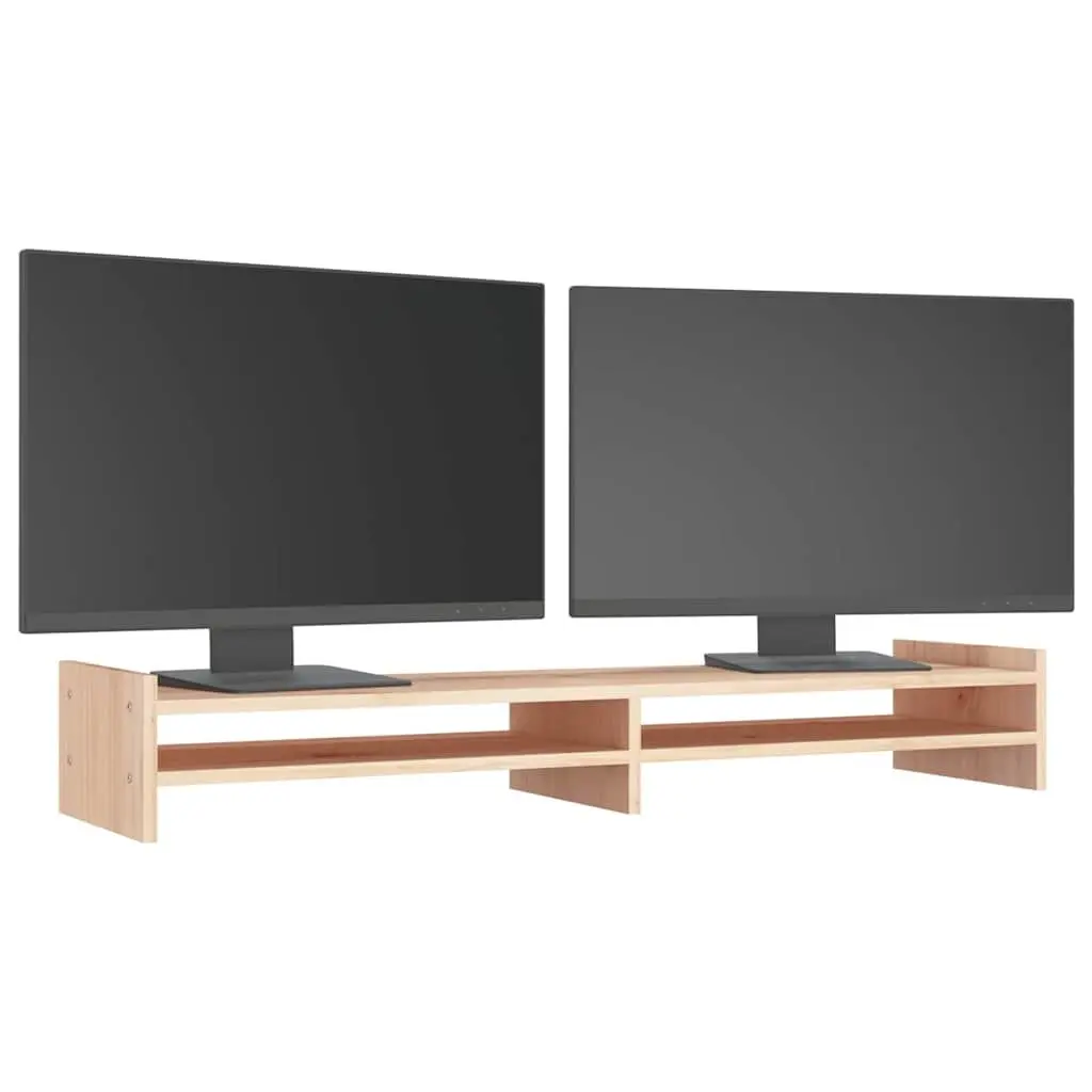 Monitor Stand 100x27x15cm Solid Pine Wood Riser Desk Storage Computer Display