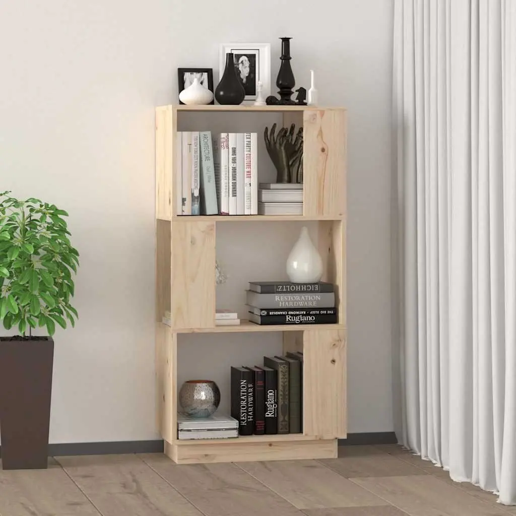 Solid Wood Pine Book Cabinet Room Divider 51x25x101 cm Brown