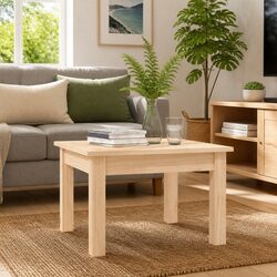 Solid Wood Coffee Table 45x45x30 cm Square Pine Wooden Side Table Brown